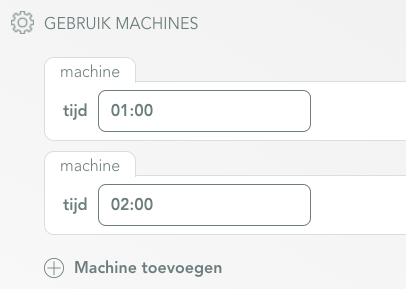 machines toevoegen in Prixo